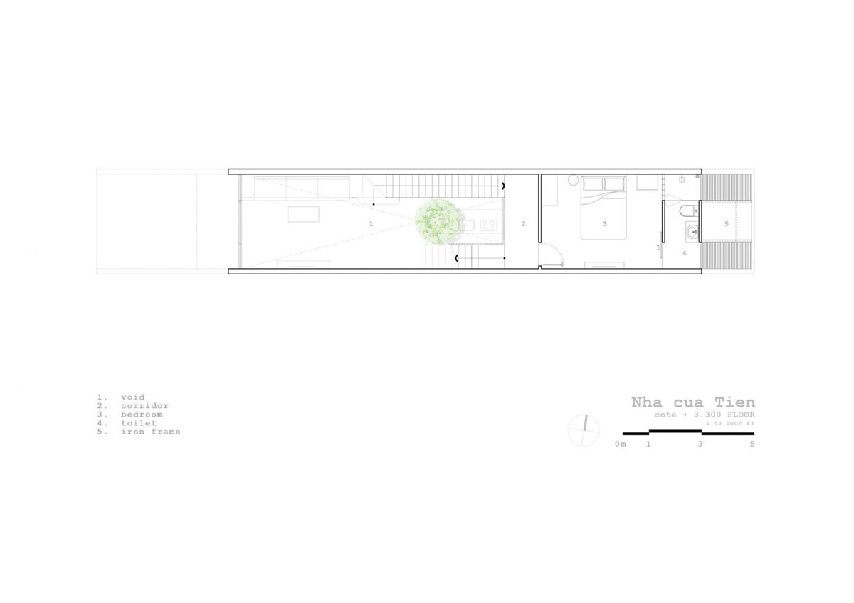 23o5 studio built narrow Tien House that can be adaptable to comfortable lifestyle in Vietnam 