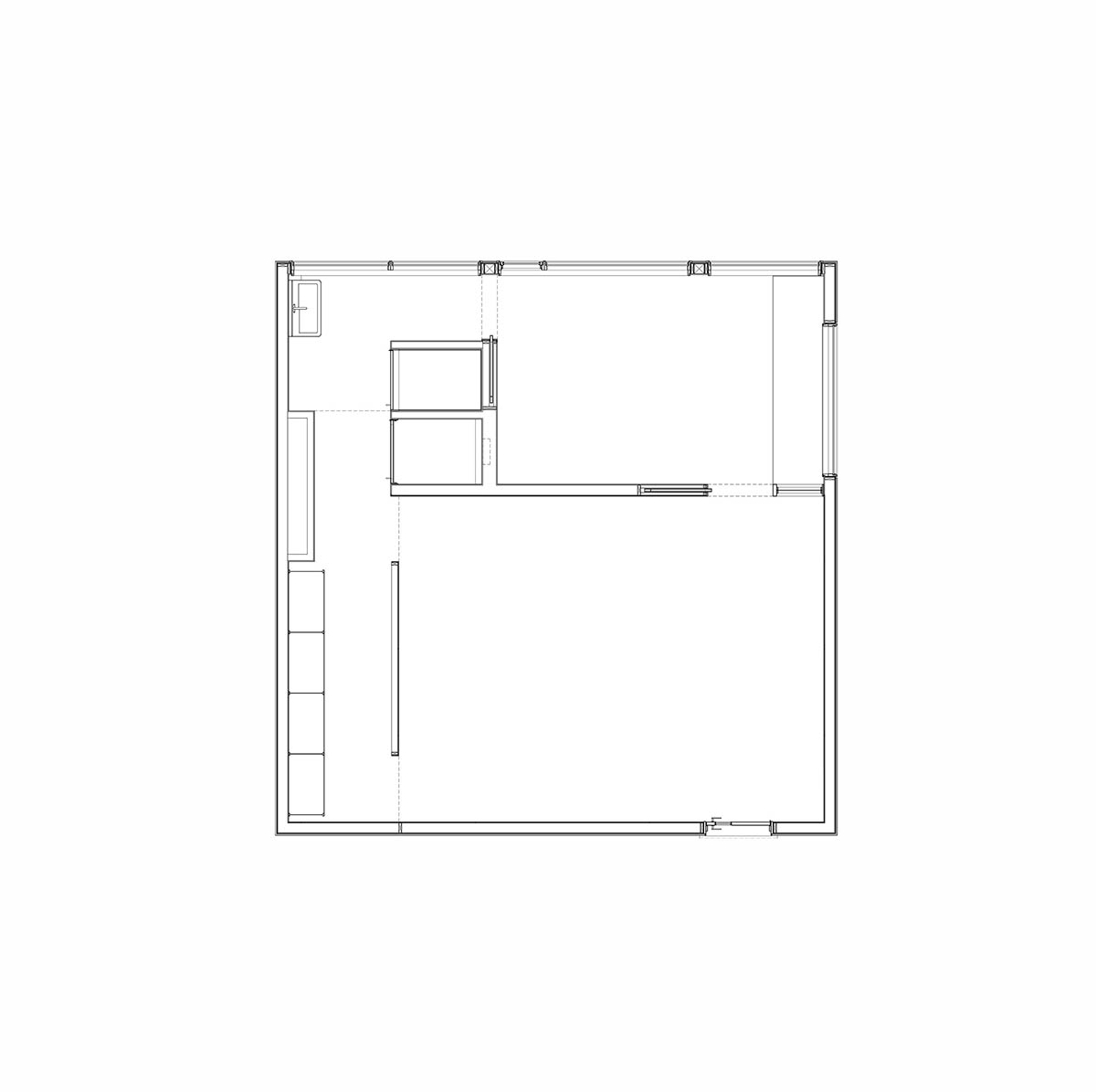 An artist's studio floats and illuminates in the landscape in Germantown