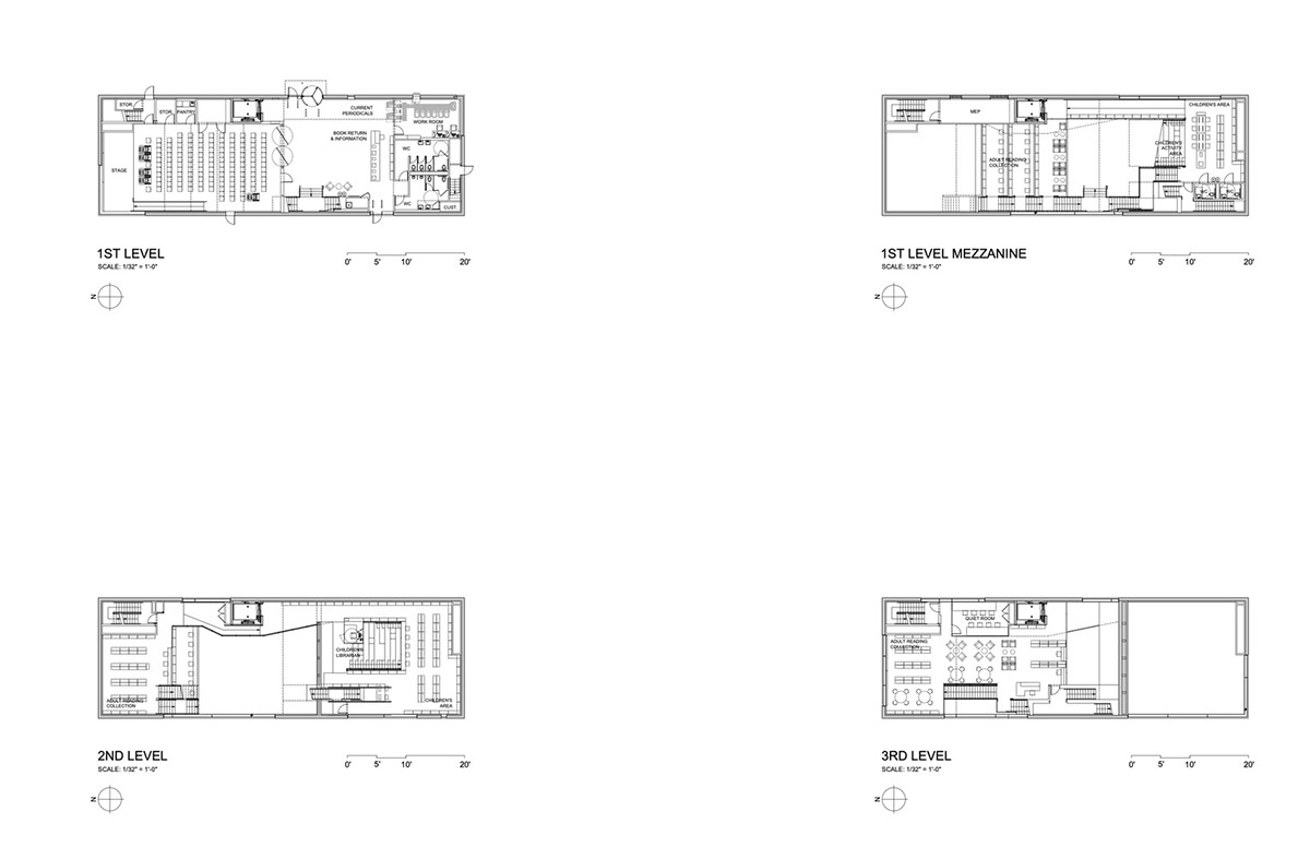 Steven Holl Architects completes Hunters Point Library with flowing sculpted cuts in New York