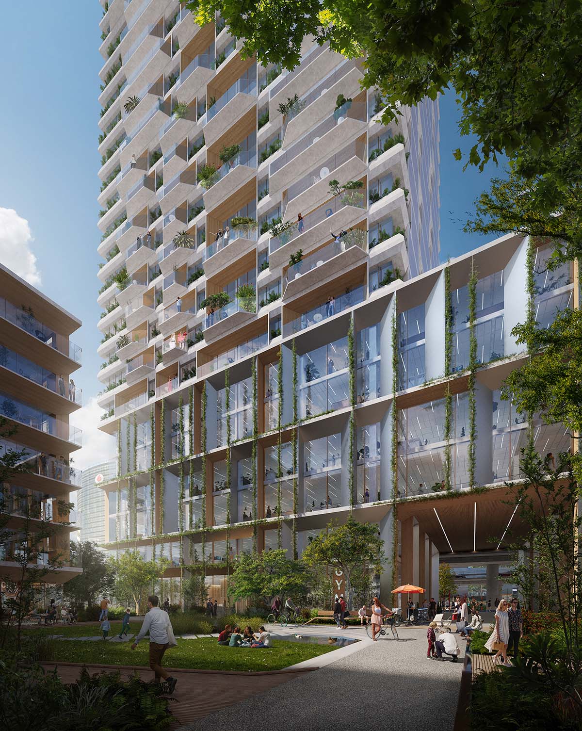 UNStudio wins competition to design community focused mixed-use tower in Dusseldorf