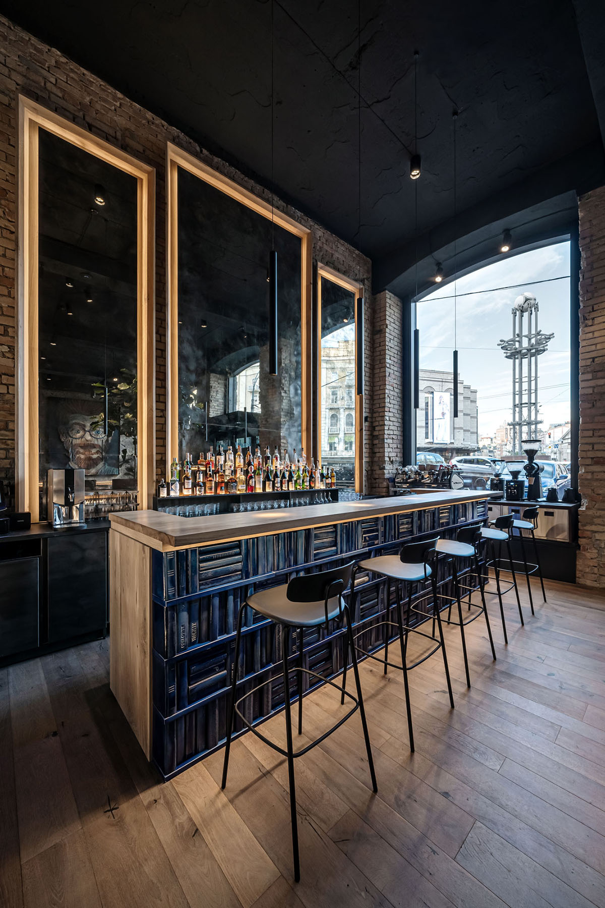 YODEZEEN creates bold and dark interiors for Instagrammable restaurant in Kyiv