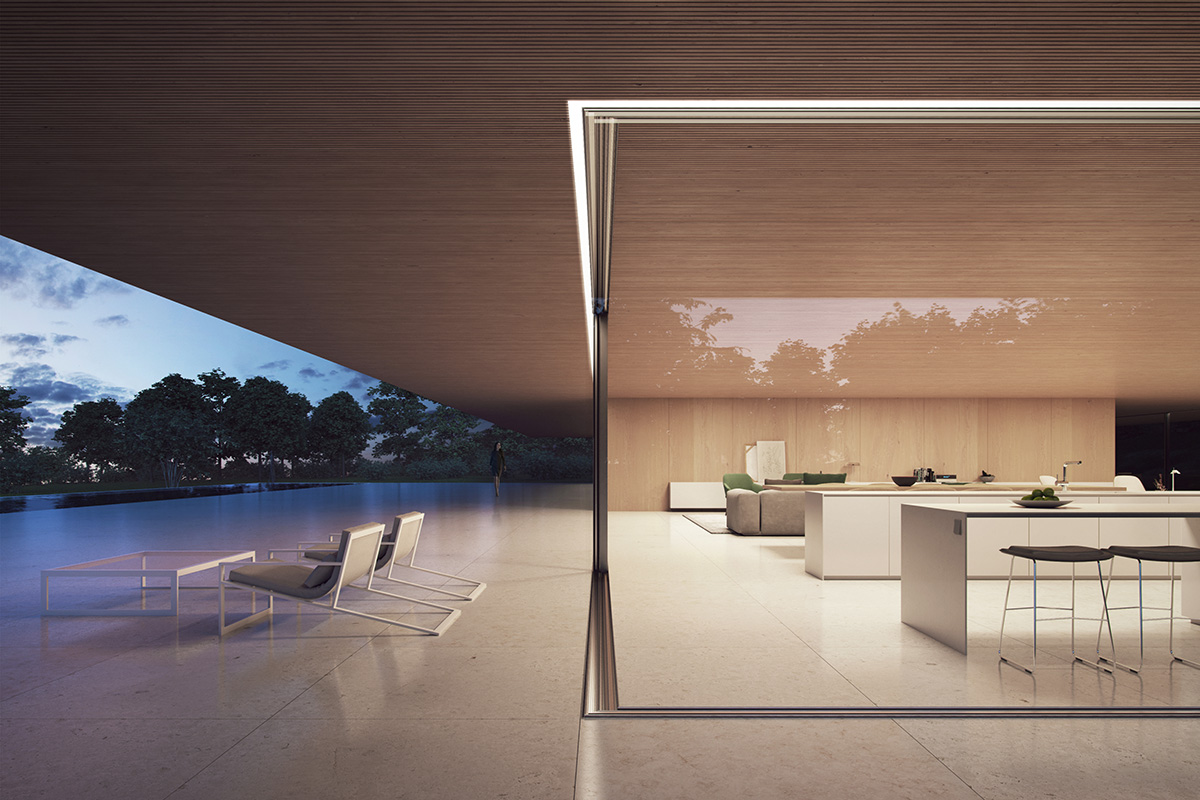 Fran Silvestre Designs Residence With Large Cantilevered Roof Stop The
