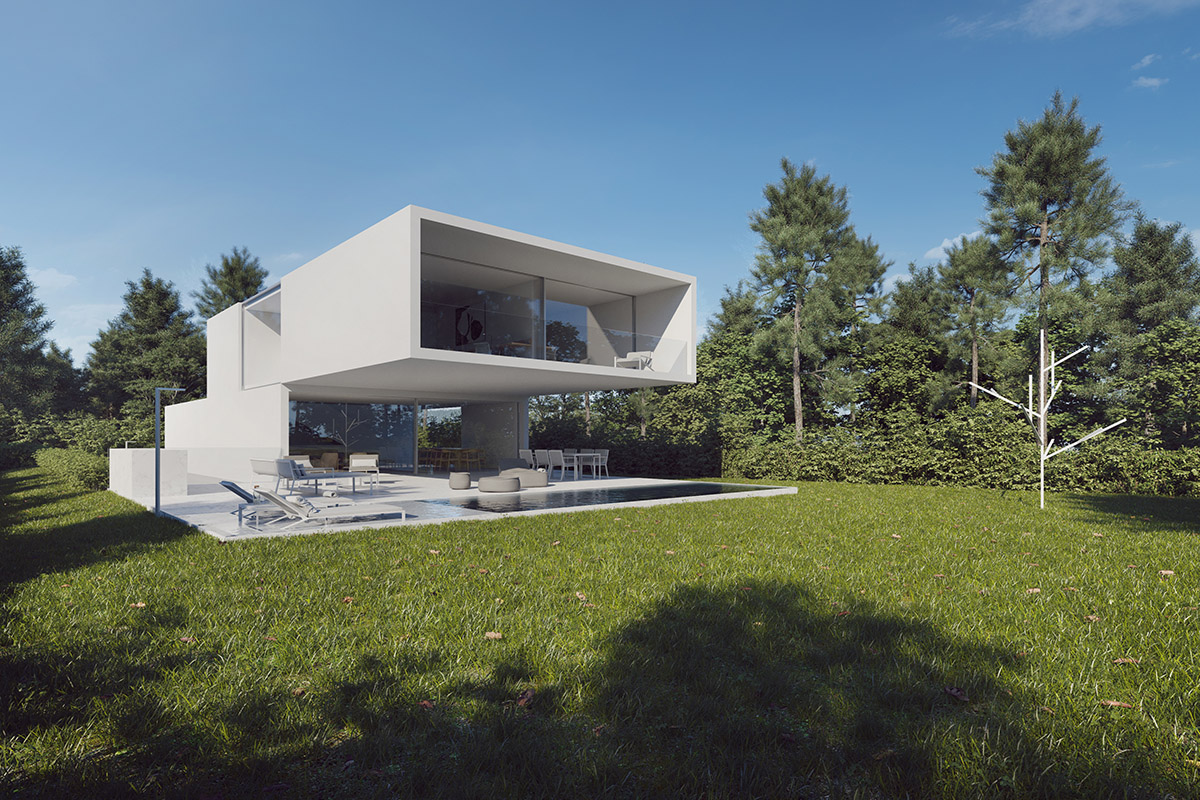 Fran Silvestre Arquitectos' new residence features giant shaded terrace in a golf course of Girona