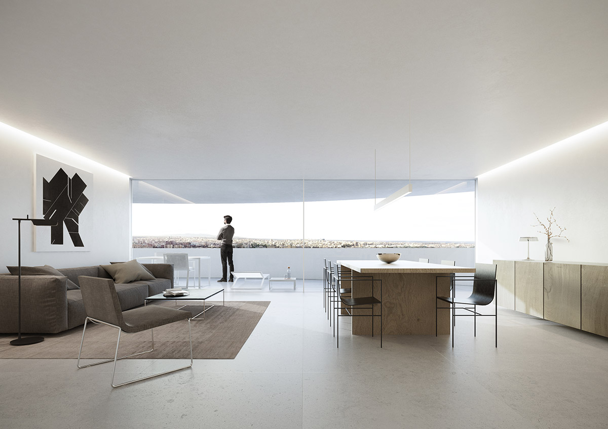 Fran Silvestre Arquitectos unveils Kouros Tower with clean curves in Valencia