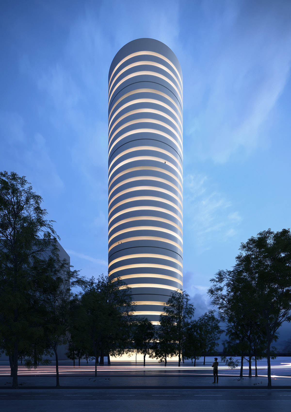 Fran Silvestre Arquitectos unveils Kouros Tower with clean curves in Valencia