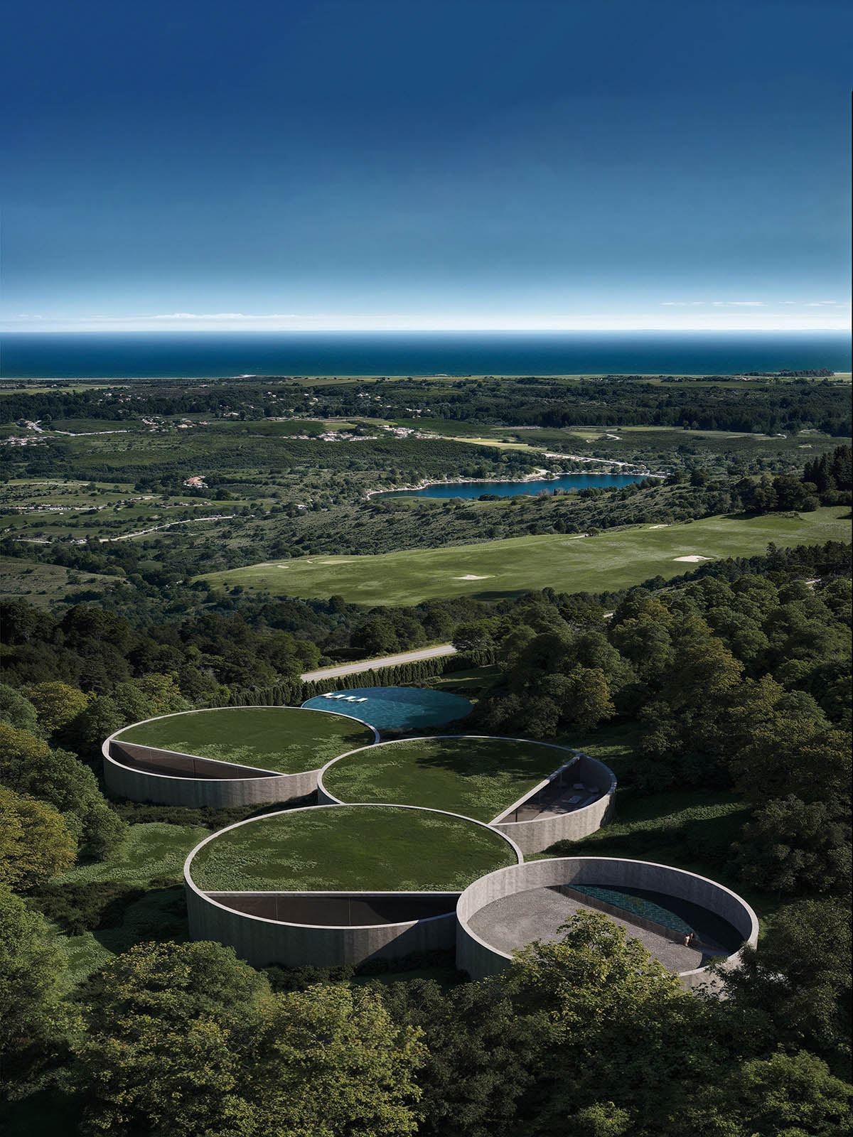 Three circular volumes create Villa Noon in Sotogrande designed by Fran Silvestre Arquitectos