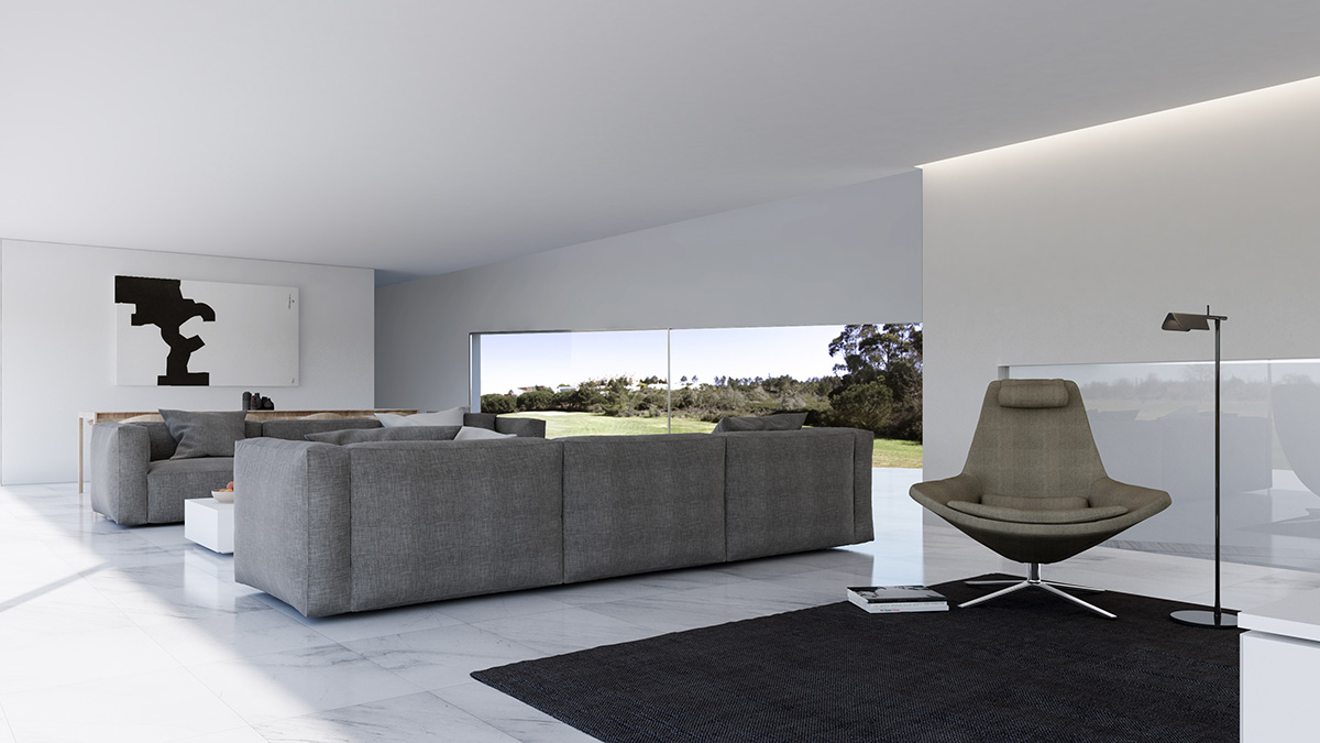Fran Silvestre Arquitectos designs longitudinal house enhancing views towards the city of Lisboa