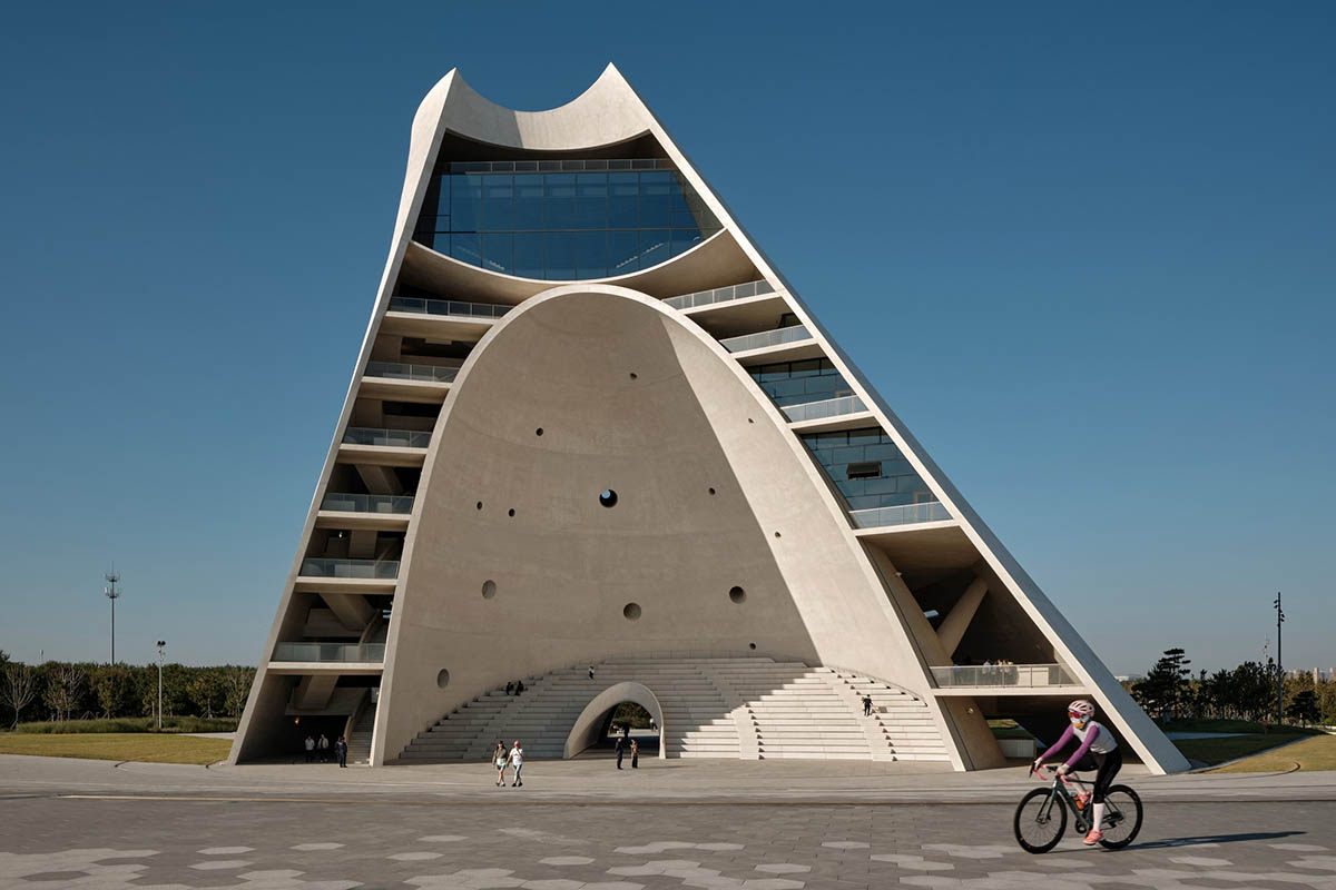 OPEN Architecture completes double-shell concrete Sun Tower in Yantai