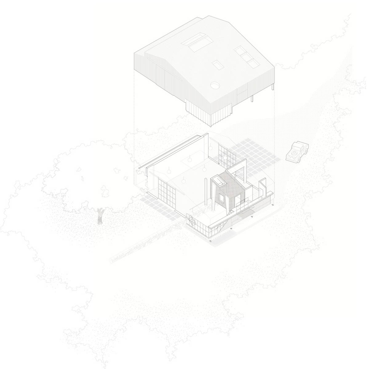 Thomas Randall-Page converts agricultural barn into an art studio in rural Devon