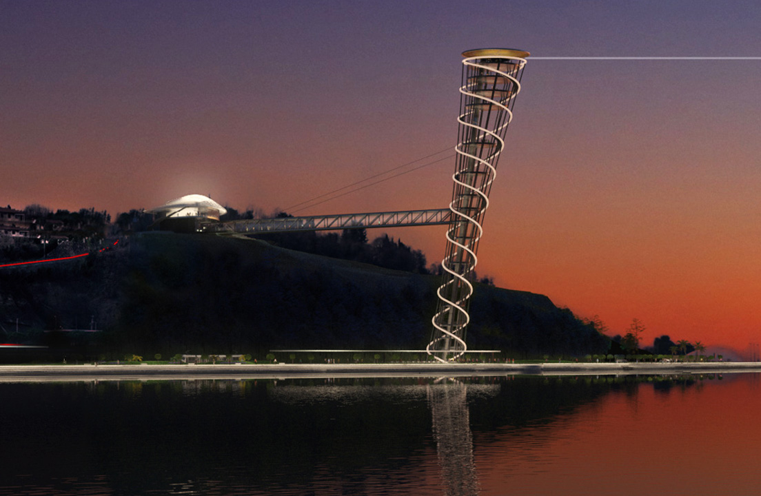 Massimiliano and Doriana Fuksas win competition for a double ellipse inclined tower in Slovenia