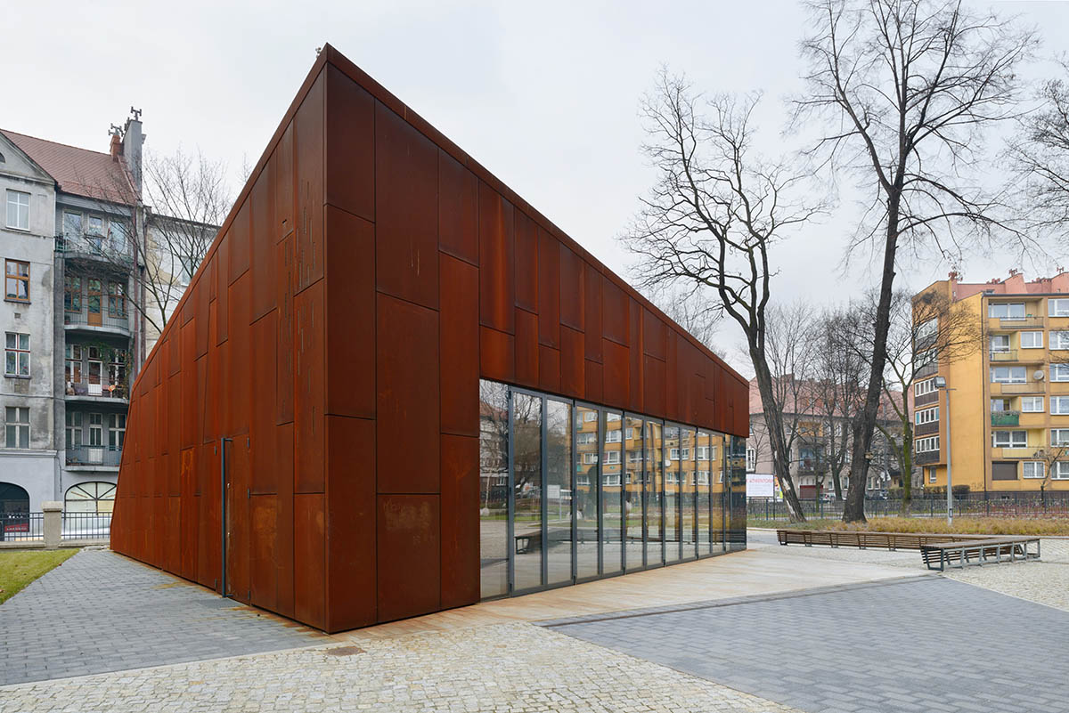 Medusa Group completes corten-clad cultural-educational center and rosary garden in Bytom