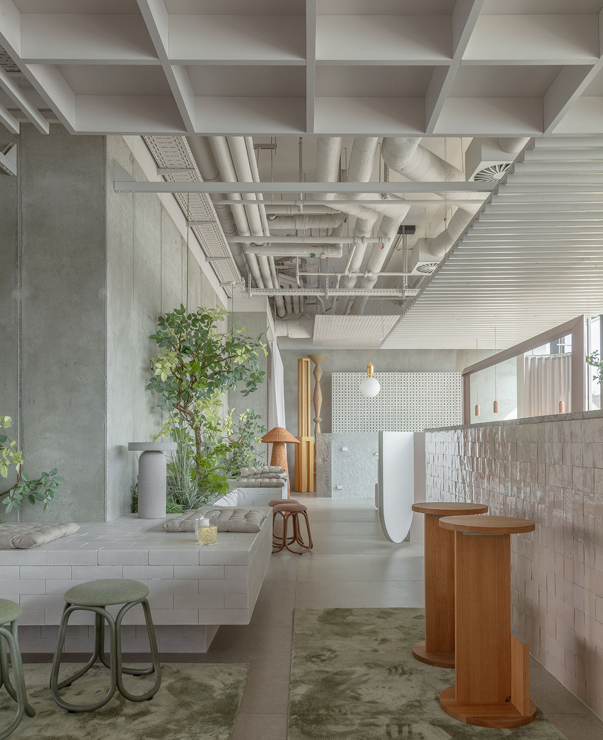 Hotel interior by Grzywinski + Pons creates order in chaos with objects, materials, and furnitures