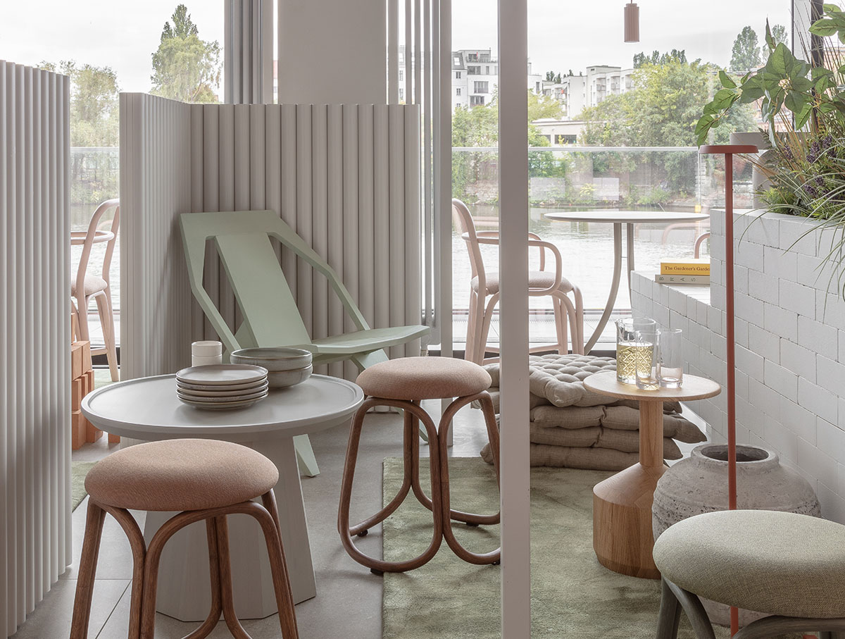 Hotel interior by Grzywinski + Pons creates order in chaos with objects, materials, and furnitures