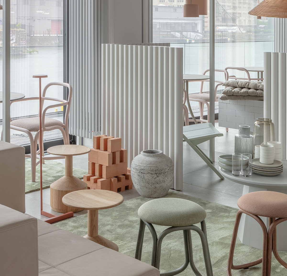 Hotel interior by Grzywinski + Pons creates order in chaos with objects, materials, and furnitures