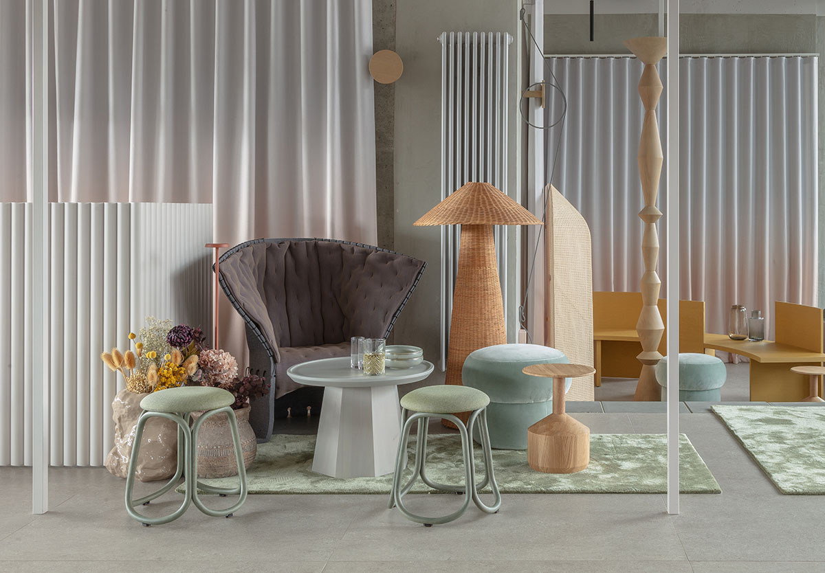 Hotel interior by Grzywinski + Pons creates order in chaos with objects, materials, and furnitures