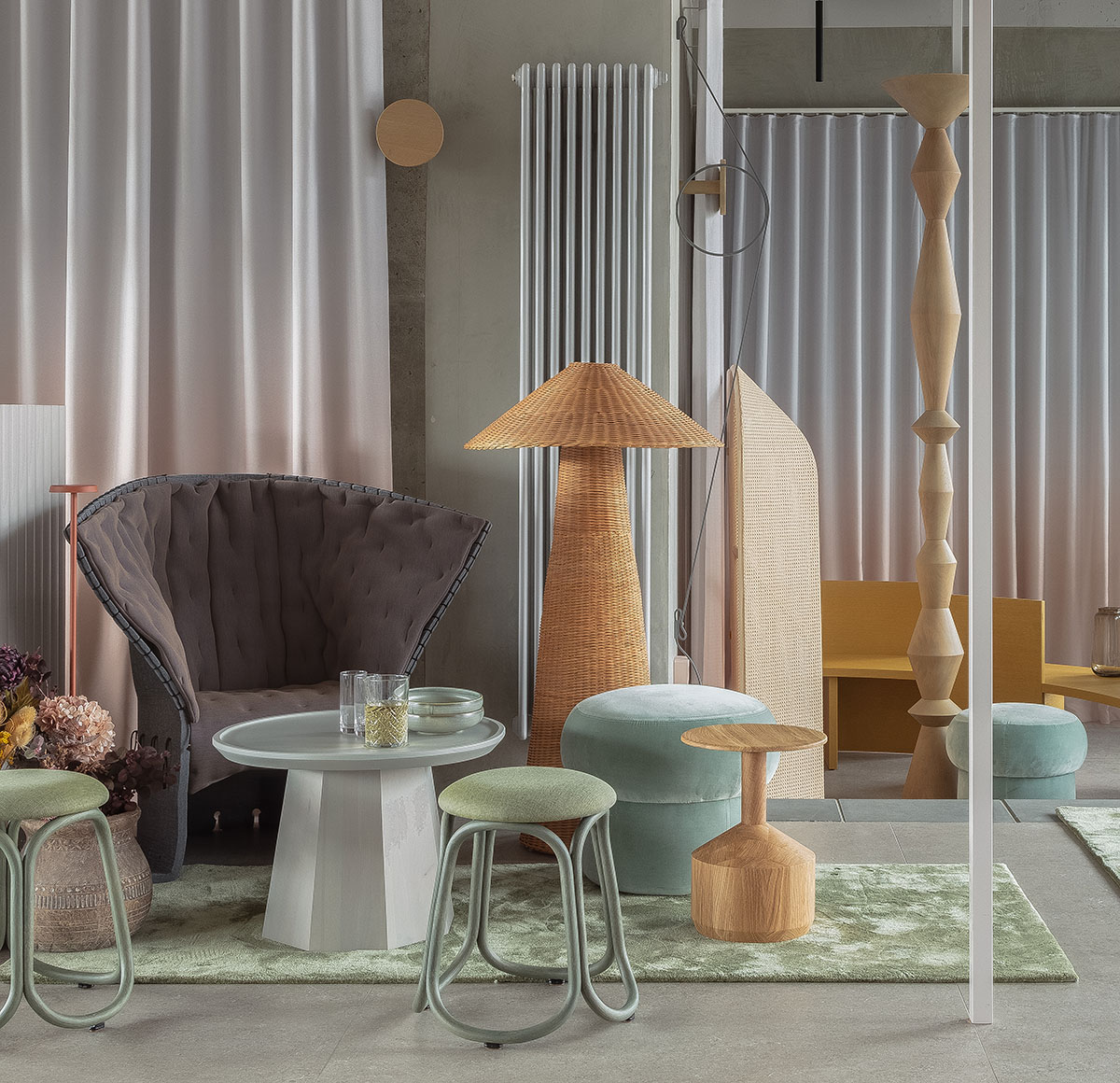 Hotel interior by Grzywinski + Pons creates order in chaos with objects, materials, and furnitures