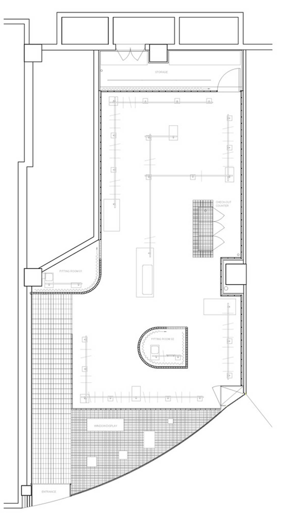 Studio 10 designs fashion store combining different hues of green color with reflective surfaces