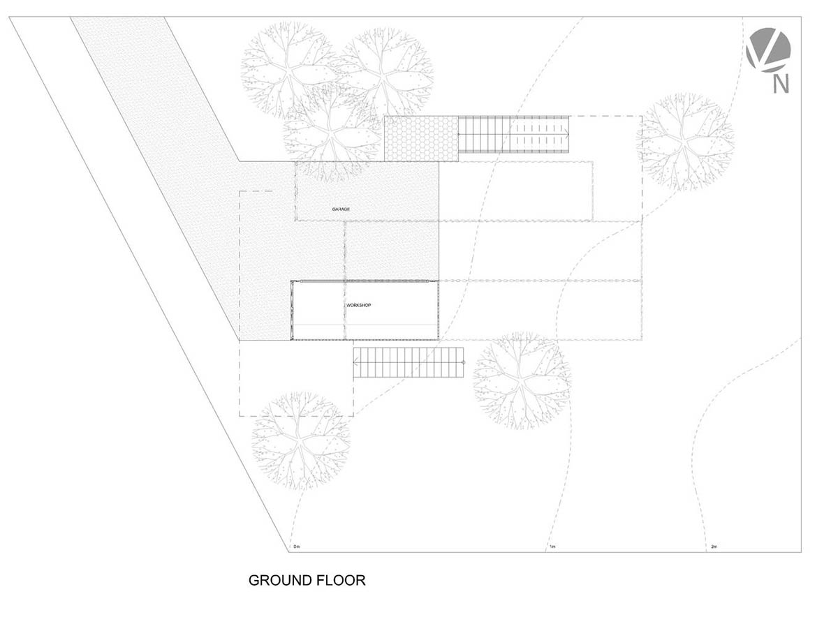 Casa Container Marília built a self-sustained container house raised on metal pillars in Brazil