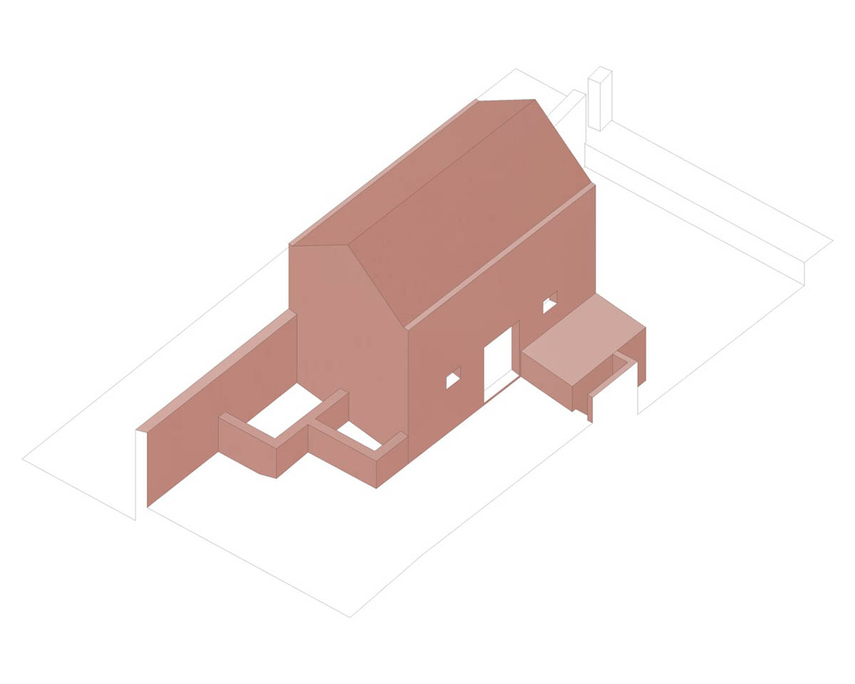 Mezzo Atelier transforms old barn into guesthouses featuring different hues of pink