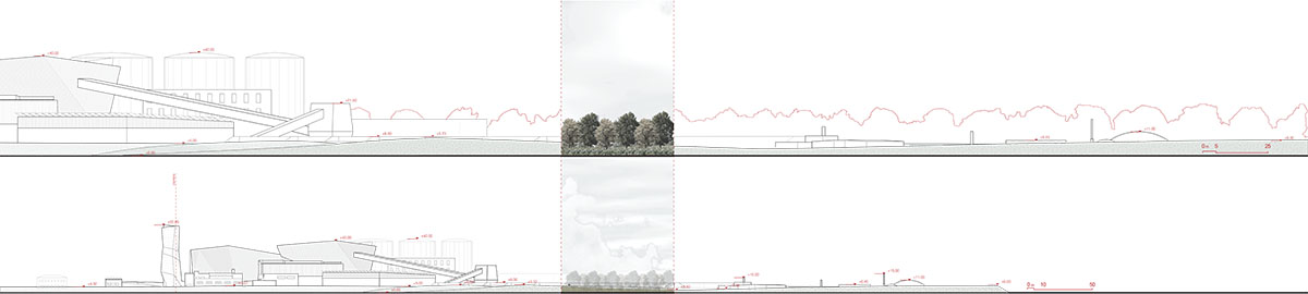 Large triangular surfaces camouflage this bioenergy power plant designed by Giovanni Vaccarini