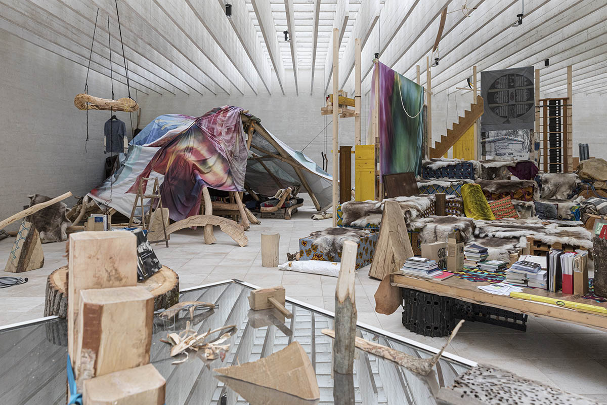 Nordic Countries Pavilion unfolds nomadic Sámi library as a social space at Venice Biennale