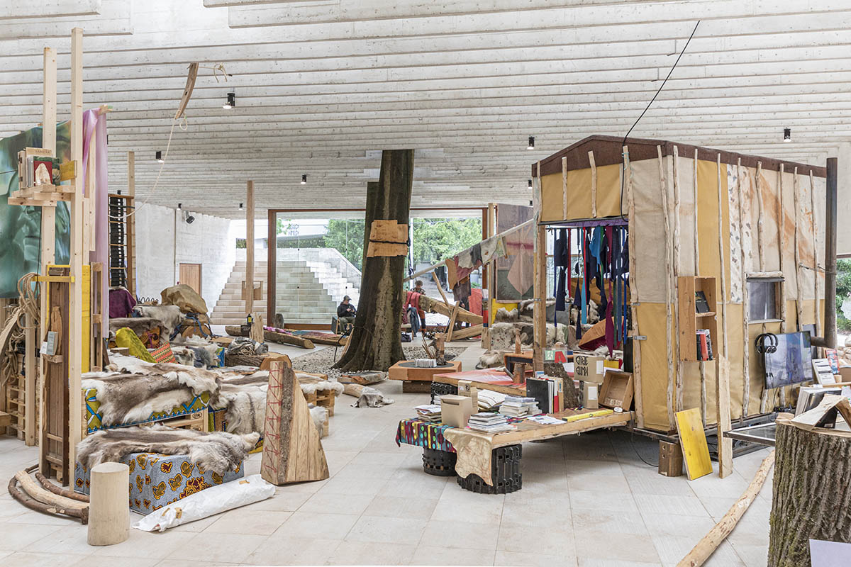 Nordic Countries Pavilion unfolds nomadic Sámi library as a social space at Venice Biennale