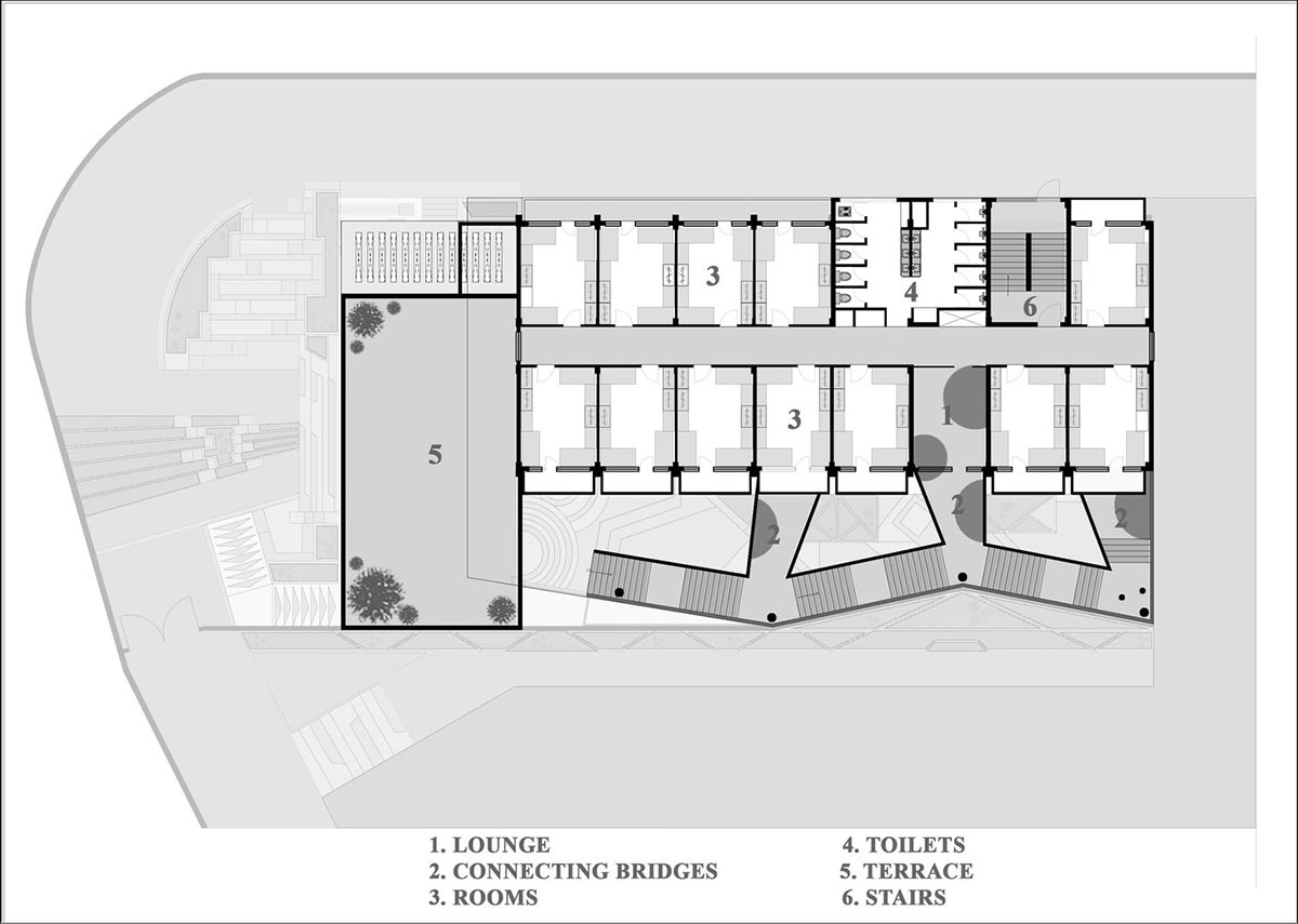Zero Energy Design Lab built girls' hostel featuring free-standing façade in Gurugram, India