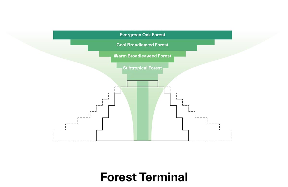 BIG envisions Bhutan international airport with diagrid structure adorned with painted carvings