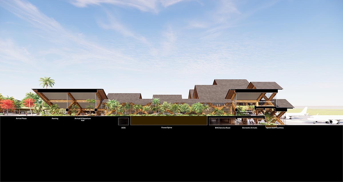 BIG envisions Bhutan international airport with diagrid structure adorned with painted carvings