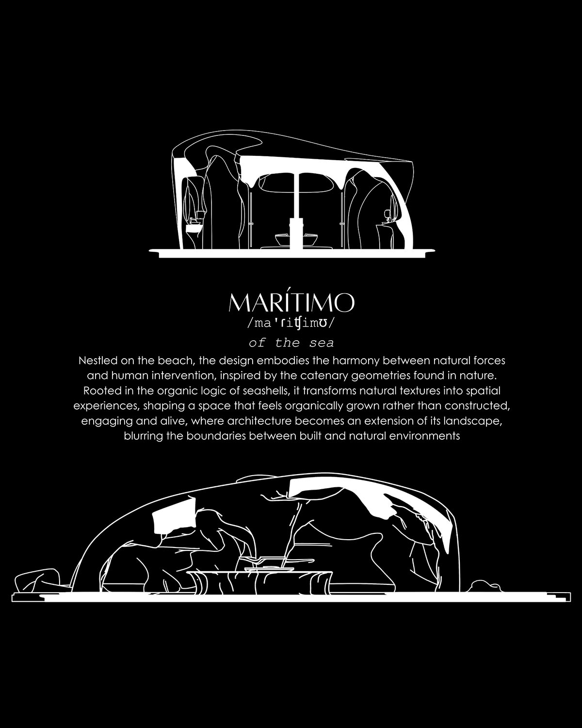 Badie Architects imagines Esca Playa restaurant as a continuous concrete shell in a desert 