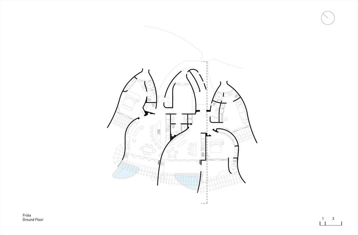 Zozaya Arquitectos built beachfront residences creating sculpted details in surf villa of Troncones