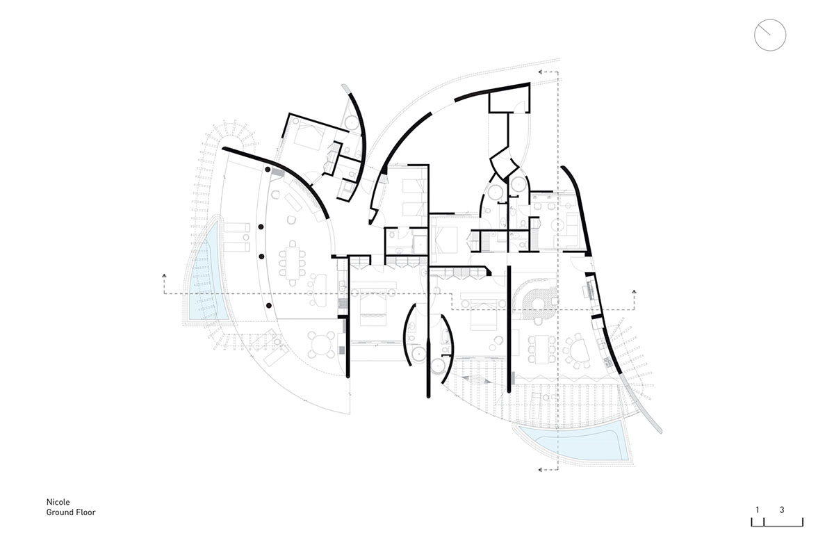 Zozaya Arquitectos built beachfront residences creating sculpted details in surf villa of Troncones