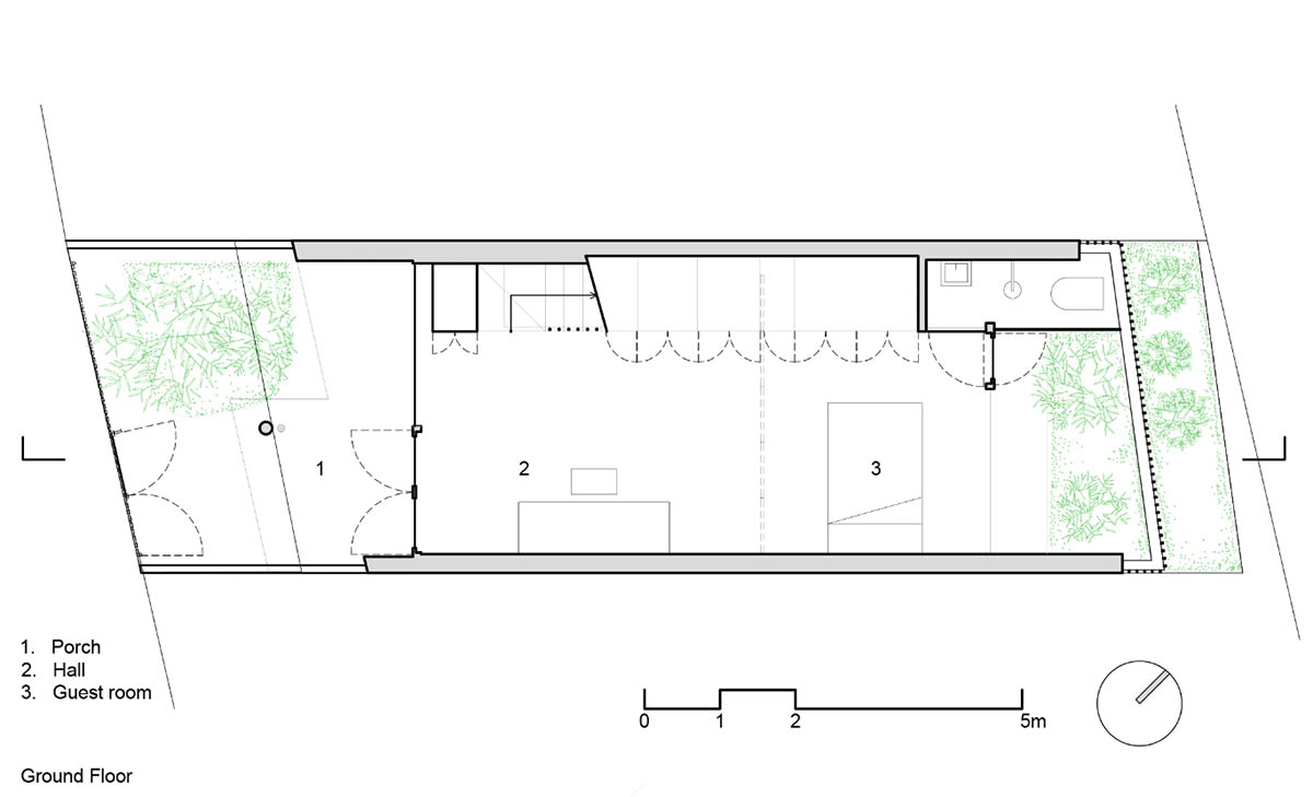 VTN Architects designs pop-up green facade for Bamboo House in a narrow site of Vietnam