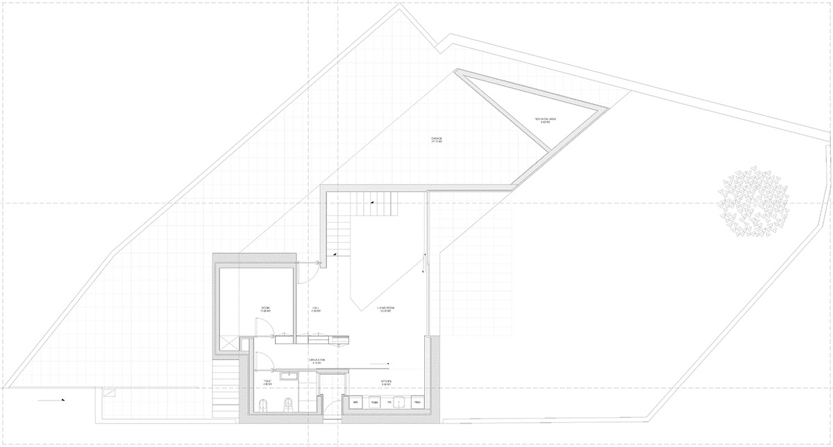 Rui Vieira Oliveira Built Multifaceted House placed atop Ancient Grape Mill In Portugal's village