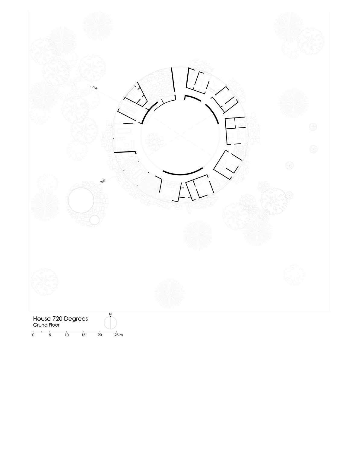 Fernanda Canales creates a circular home framing a mountain and a volcano in Mexico