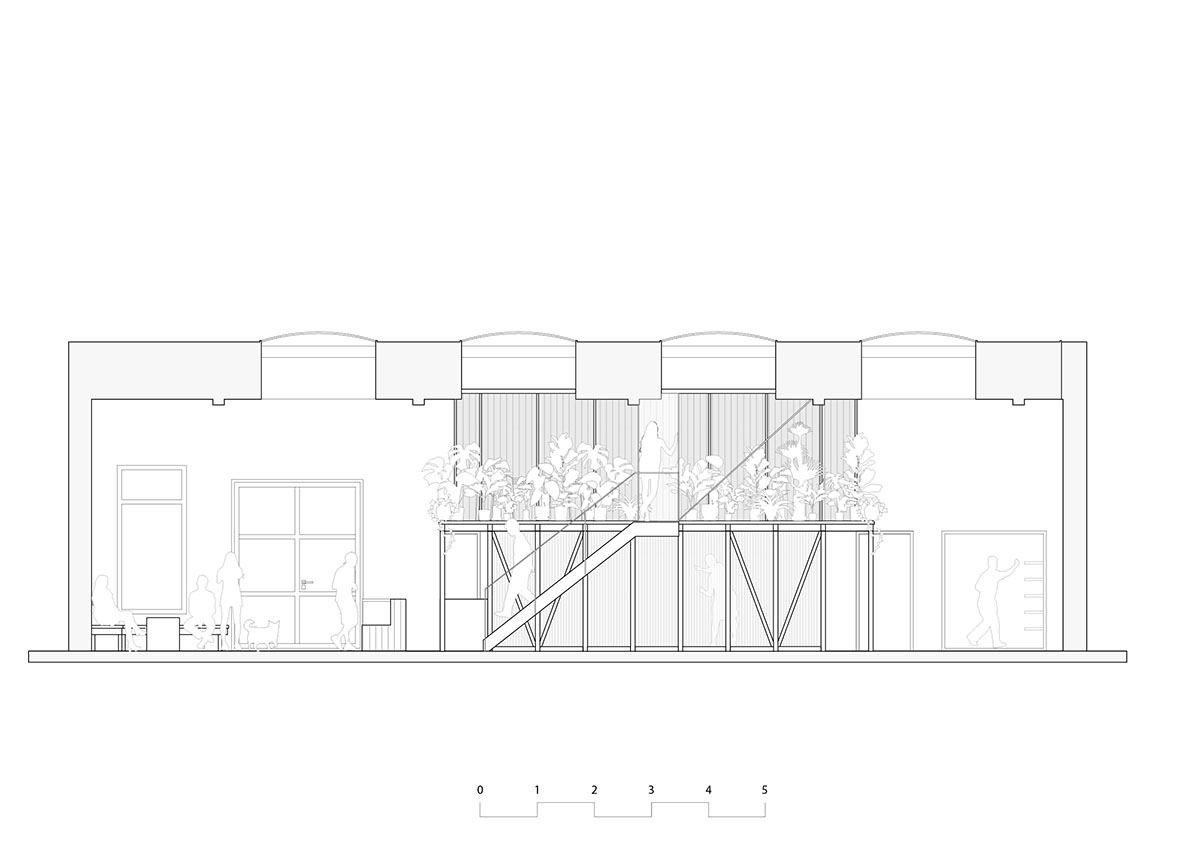 KOGAA crowns Prague's industrial coffee hub with additional working space filled with loop of plants