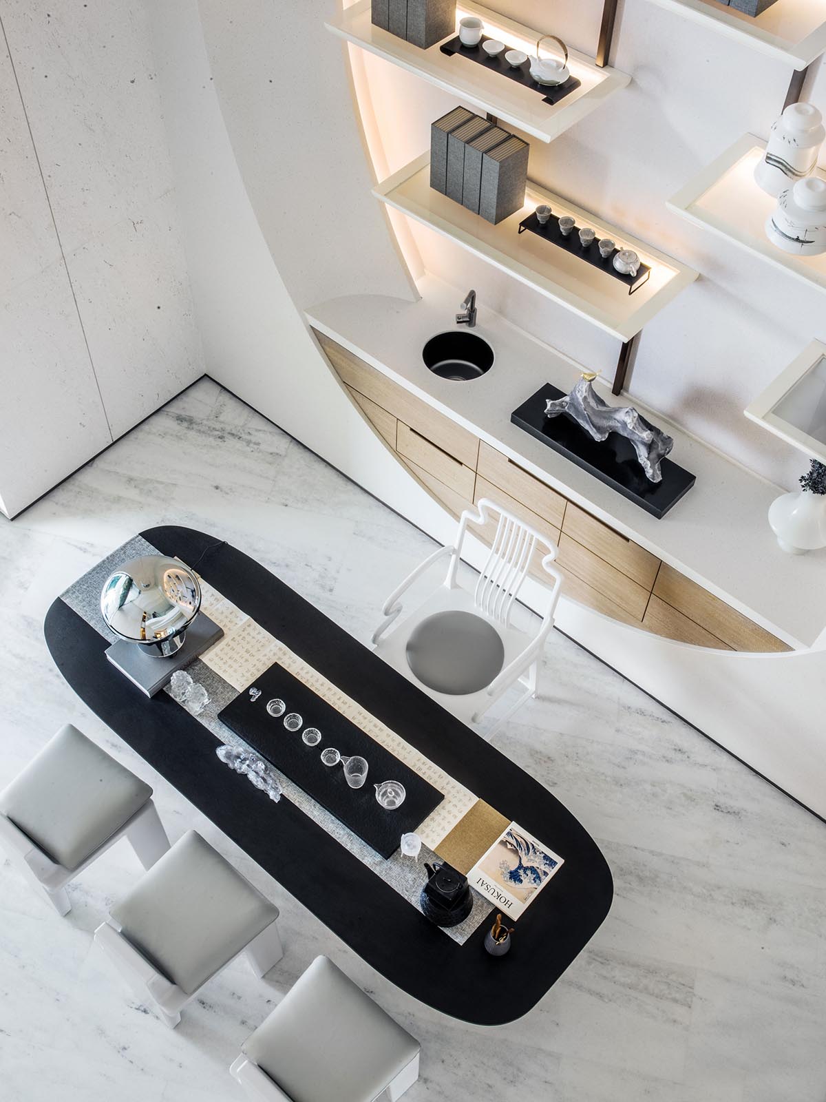 T.K. Chu Design completes interiors of duplex apartment of Yanlord Marina Center in Zhuhai