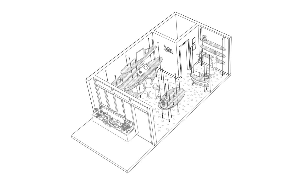 Happy Threads: Minimal yet Upbeat Display Room by Open Door Design Studio