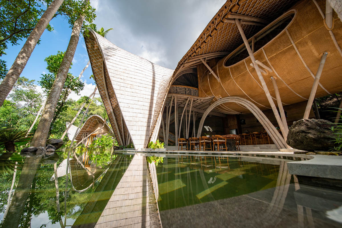 Undulating Bamboo Roofs Wrap This Wellness Retreat In A Lush