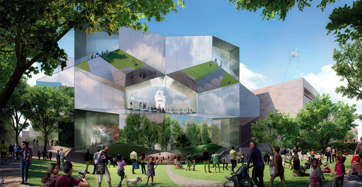 Five anonymous design proposals revealed for Bezos Learning Center in Washington D.C.