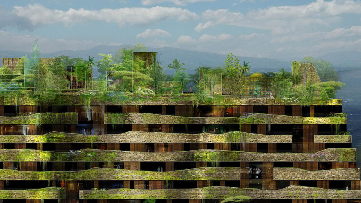 First phase completed for Jean Nouvel's stone-clad Aquarela complex in Ecuador