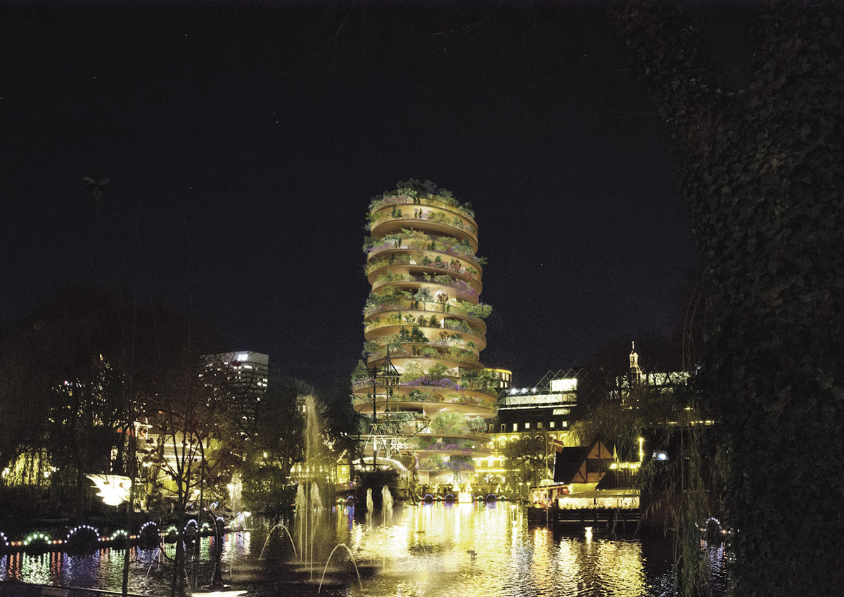 BIG releases images for pagoda-like hotel for Tivoli in Copenhagen’s iconic amusement park