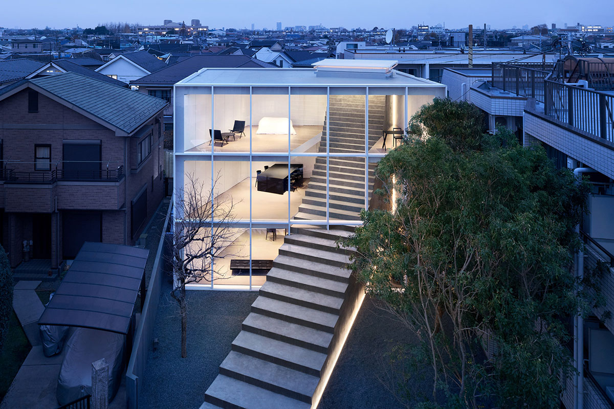 Nendo's two-family house in Tokyo features giant functional stairway