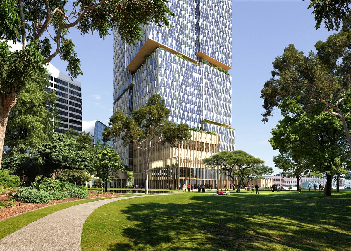 Henning Larsen Architects wins competition to design Cockle Bay Park tower in central Sydney