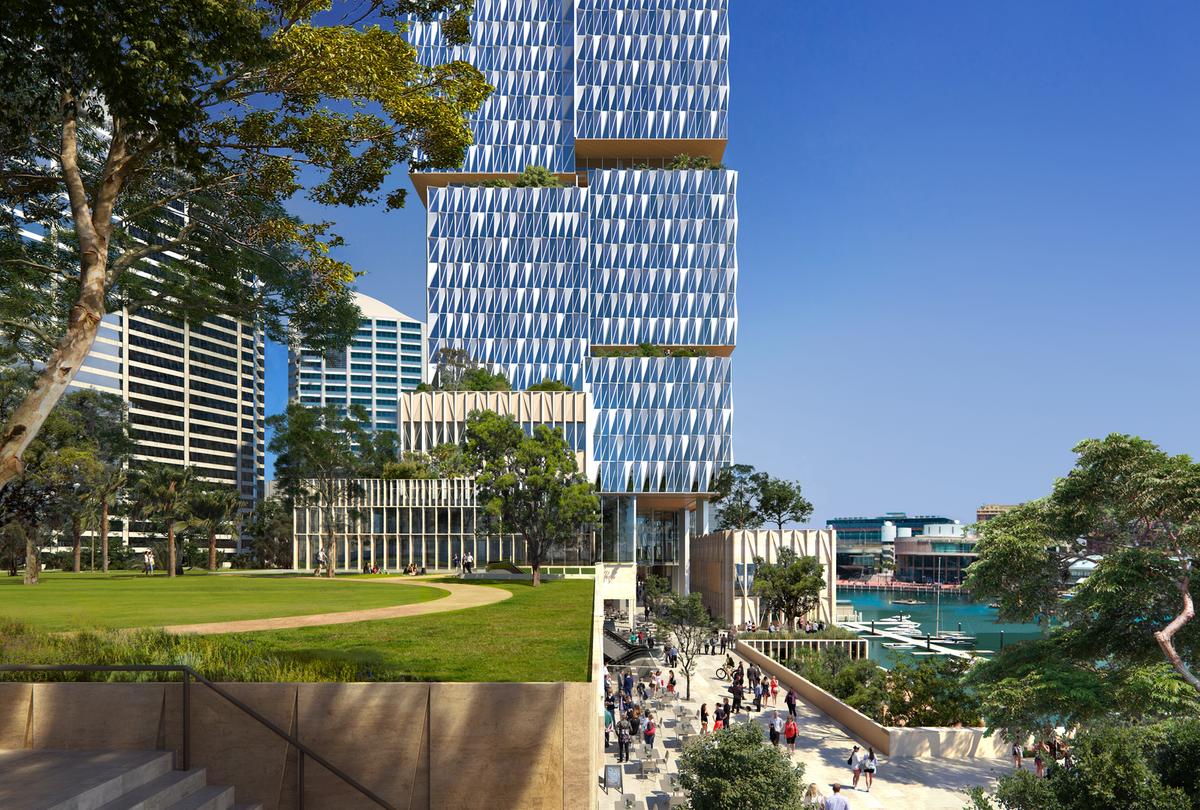 Henning Larsen Architects wins competition to design Cockle Bay Park tower in central Sydney