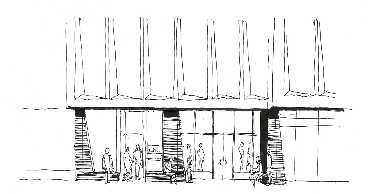 Basalt rock formations in California inform a new support center by Henning Larsen