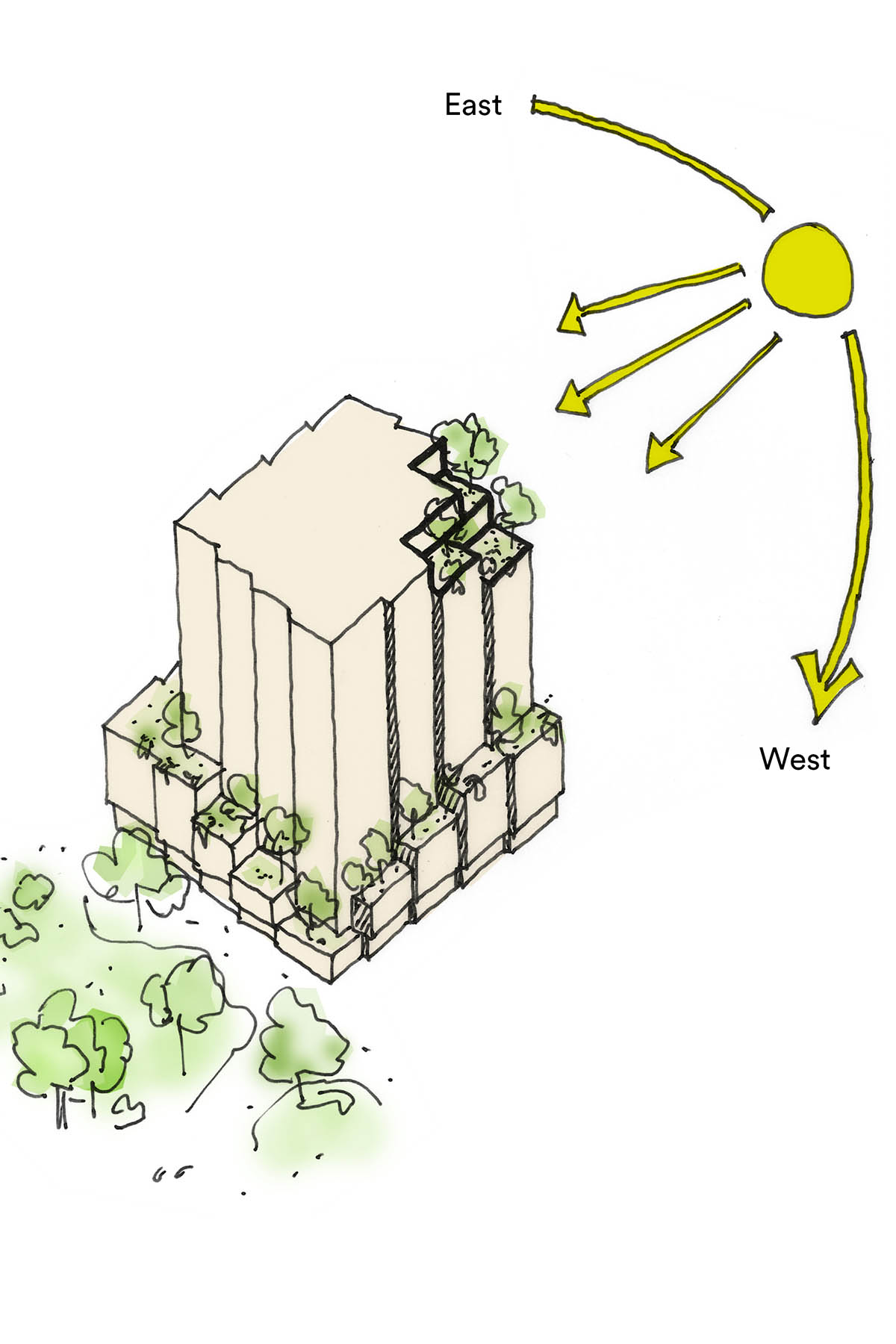 Basalt rock formations in California inform a new support center by Henning Larsen