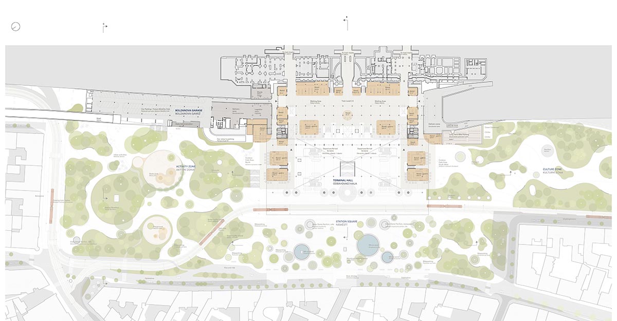 Henning Larsen to redesign Prague Central Station with spacious open-roof timber canopy