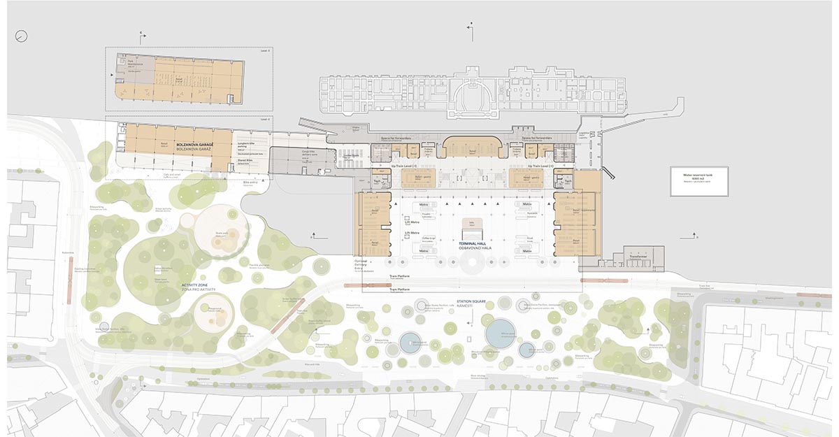 Henning Larsen to redesign Prague Central Station with spacious open-roof timber canopy