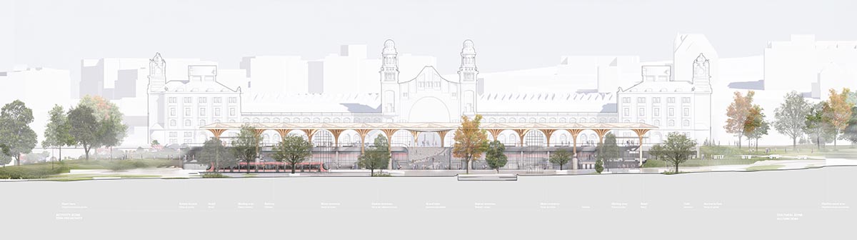 Henning Larsen to redesign Prague Central Station with spacious open-roof timber canopy